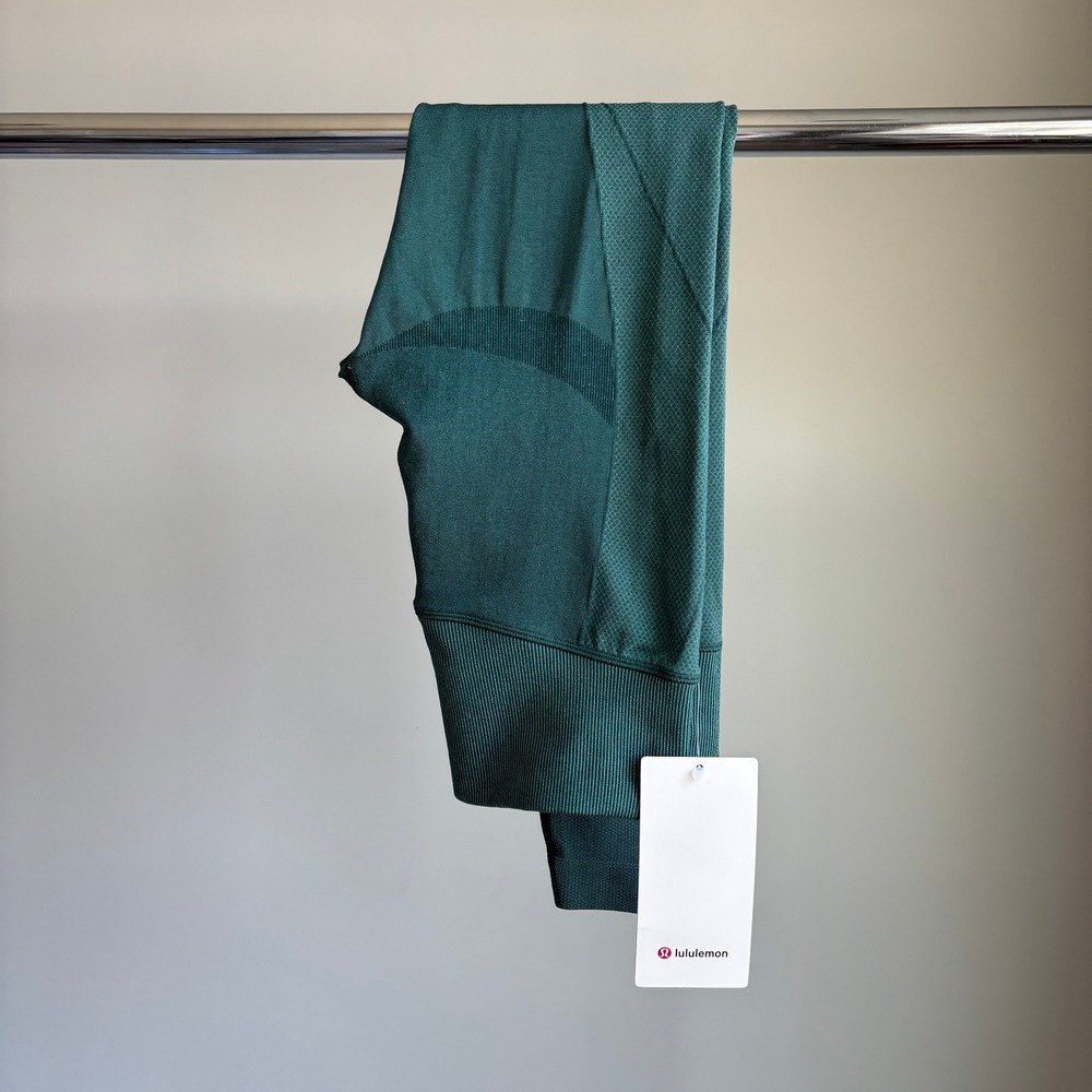 NWT Lululemon Get Low High Rise Training Tight 6 Deep Marine Green Leggings